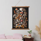 Illustratie van de Enchanted Forest Mushroom Clust Hangend Wandkleed (Slaapkamer)