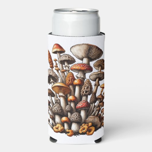 Illustratie van de Enchanted Forest Mushroom Clust Seltzer Blikjeskoeler (Seltzer Voorkant)