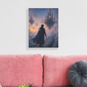 Illustratie van de etherische hemelstad canvas afdruk (Insitu (Woonkamer))