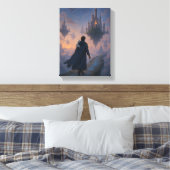 Illustratie van de etherische hemelstad canvas afdruk (Insitu (Slaapkamer))