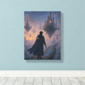 Illustratie van de etherische hemelstad canvas afdruk (Insitu (Houten vloer))