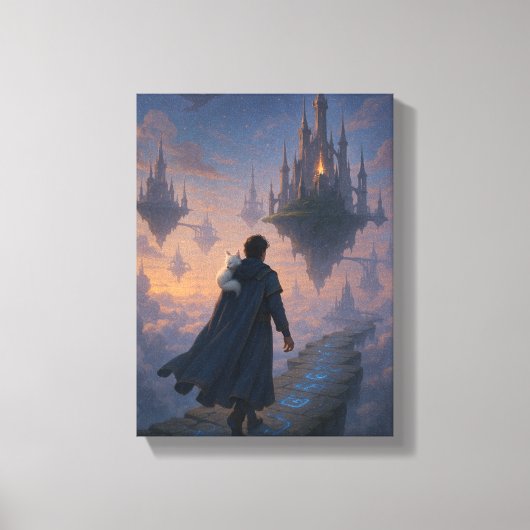 Illustratie van de etherische hemelstad canvas afdruk (Voorkant)