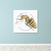 Illustratie van de Europese honingbijen Canvas Afdruk (Insitu (Houten vloer))