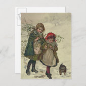 Illustratie van de Fee van de Kerstboom, bar. 1886 Feestdagenkaart (Voorkant / Achterkant)