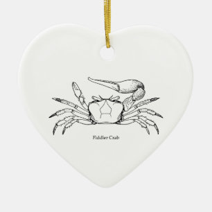 Illustratie van de Fiddler Crab (lijnkunst) Keramisch Ornament