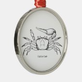 Illustratie van de Fiddler Crab (lijnkunst) Metalen Ornament (Rechts)