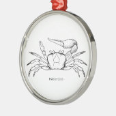 Illustratie van de Fiddler Crab (lijnkunst) Metalen Ornament (Links)