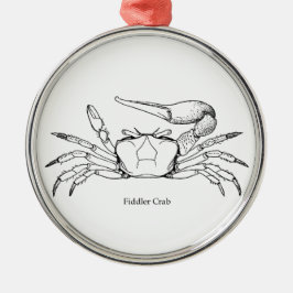Illustratie van de Fiddler Crab (lijnkunst) Metalen Ornament