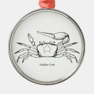 Illustratie van de Fiddler Crab (lijnkunst) Metalen Ornament