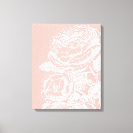 illustratie van de flora Blush Pink Botanical Canvas Afdruk (Voorkant)