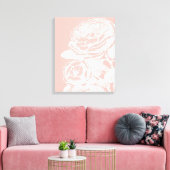 illustratie van de flora Blush Pink Botanical Canvas Afdruk (Insitu (Woonkamer))