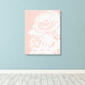 illustratie van de flora Blush Pink Botanical Canvas Afdruk (Insitu (Houten vloer))