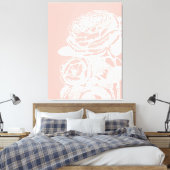illustratie van de flora Blush Pink Botanical Canvas Afdruk (Insitu (Slaapkamer))