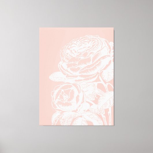 illustratie van de flora Blush Pink Botanical Canvas Afdruk (Voorkant)