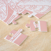  illustratie van de flora Blush Pink Botanical Legpuzzel (Zijkant)