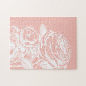  illustratie van de flora Blush Pink Botanical Legpuzzel (Horizontaal)