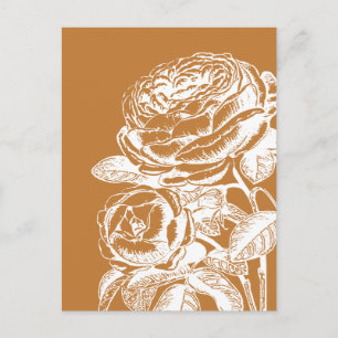 Illustratie van de Floral Line Art in Mustard Yell Briefkaart