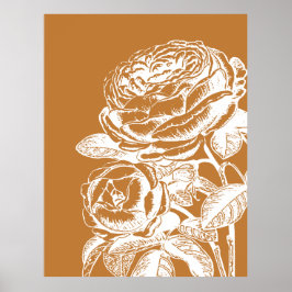 Illustratie van de Floral Line Art in Mustard Yell Poster
