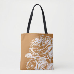 Illustratie van de Floral Line Art in Mustard Yell Tote Bag