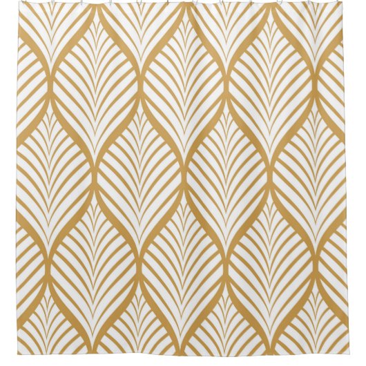  illustratie van de geometrische bladeren naadloos douchegordijn (Voorkant)