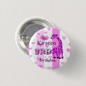 illustratie van de Giraffe in roze kleur Ronde Button 3,2 Cm (Voorkant /achterkant)