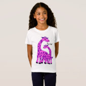 illustratie van de Giraffe in roze kleur T-shirt (Voorkant volledig)