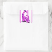 illustratie van de Giraffe in roze kleur Vierkante Sticker (Tas)
