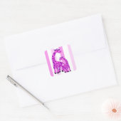 illustratie van de Giraffe in roze kleur Vierkante Sticker (Envelop)