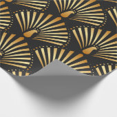  illustratie van de gouden pauw in zwarte ba cadeaupapier (Hoek)