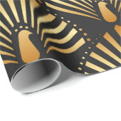  illustratie van de gouden pauw in zwarte ba cadeaupapier (Rol Hoek)