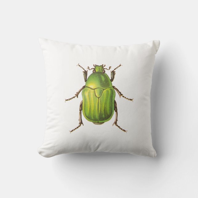 illustratie van de Groene Beetle Kussen (Voorkant)
