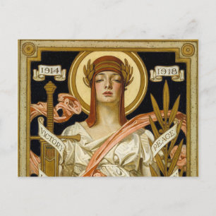 Illustratie van de Grote Oorlogsoverwinning, 1918  Briefkaart