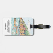 Illustratie van de haven van Porofino Bagagelabel (Achterkant horizontaal)