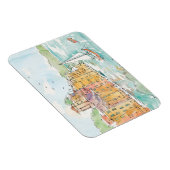 Illustratie van de haven van Porofino met zeilboot Magneet (Rechterzijde)