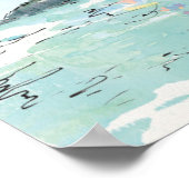 Illustratie van de haven van Porofino Poster (Hoek)