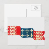 Illustratie van de Honderdjarige Oorlogsvlag met Briefkaart (Voorkant / Achterkant)