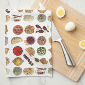 Illustratie van de Indiase voedselverwerkende indu Theedoek (Quarter Fold)