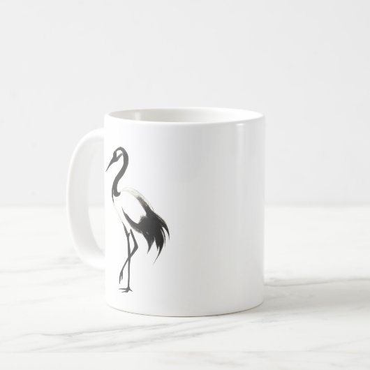 Illustratie van de inktkraan – Zen Coffee Mok (Voorkant links)