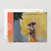 illustratie van de jaren 1900: door het Zee Briefkaart (Voorkant / Achterkant)