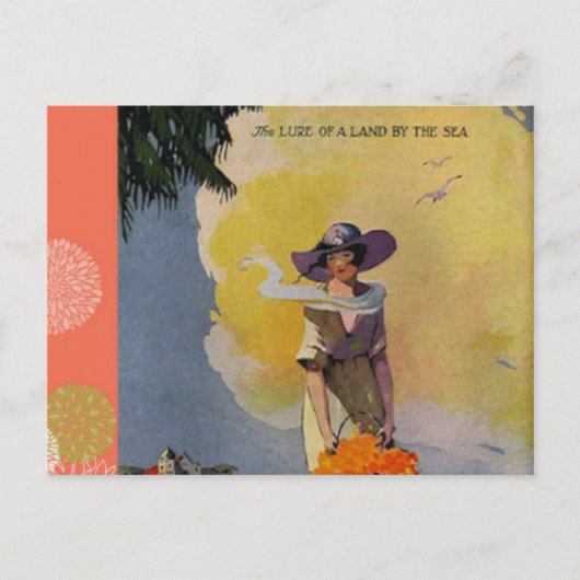 illustratie van de jaren 1900: door het Zee Briefkaart (Voorkant)