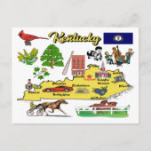 Illustratie van de Kentucky Map Briefkaart (Voorkant)