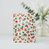 Illustratie van de kerstbekroningen feestdagenkaart (Staand voorkant)