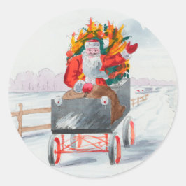 Illustratie van de kerstfeestdag ronde sticker