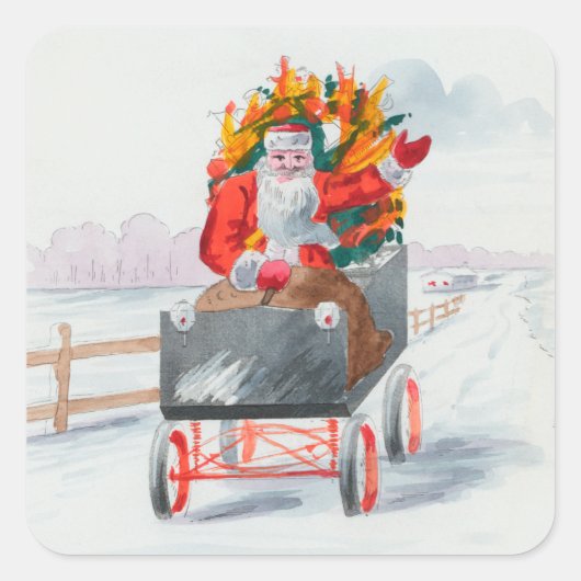 Illustratie van de kerstfeestdag vierkante sticker (Voorkant)