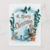 Illustratie van de kerstman feestdagenkaart (Voorkant)