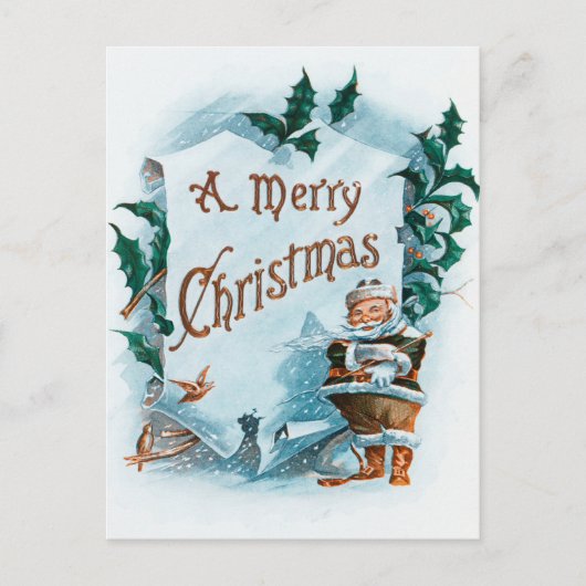 Illustratie van de kerstman feestdagenkaart (Voorkant)