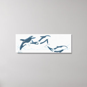 Illustratie van de Killer Whales (Orcinus orca) Canvas Afdruk