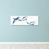 Illustratie van de Killer Whales (Orcinus orca) Canvas Afdruk (Insitu (Houten vloer))