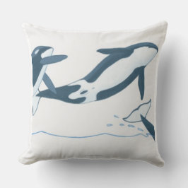 Illustratie van de Killer Whales (Orcinus orca) Kussen