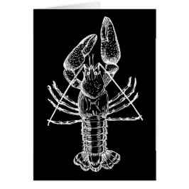 Illustratie van de kreeft wit op zwart